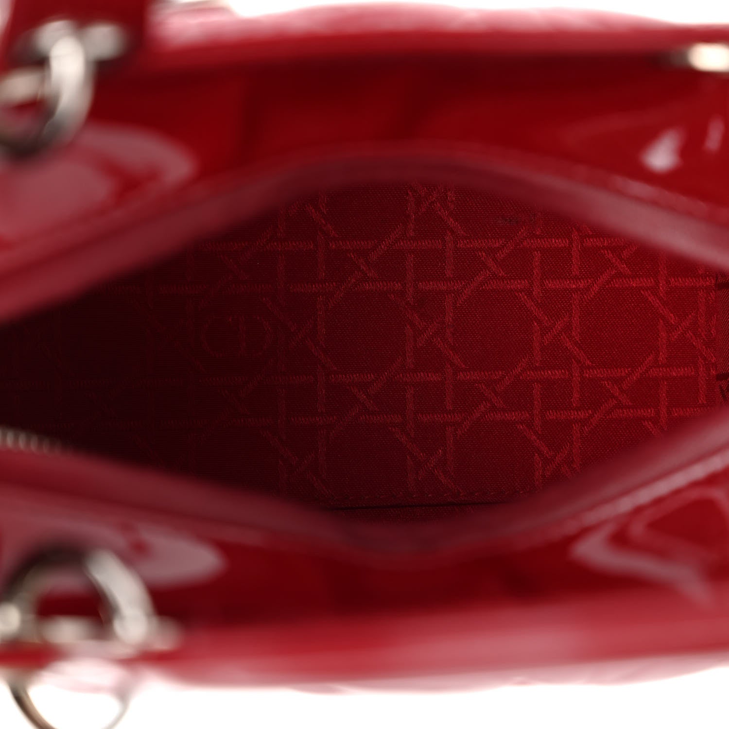 Christian Dior Patent Cannage Medium Lady Dior Red 5 of 9