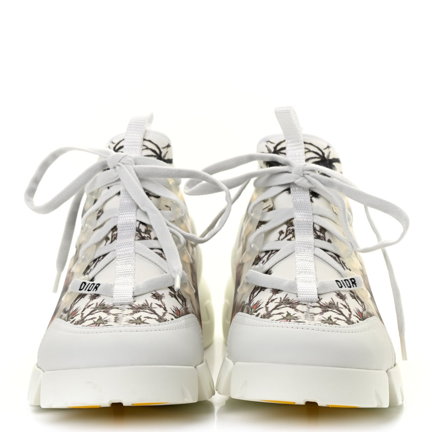 Neoprene Rubber Champetre Print Womens D-Connect Sneakers 36 White Multicolor