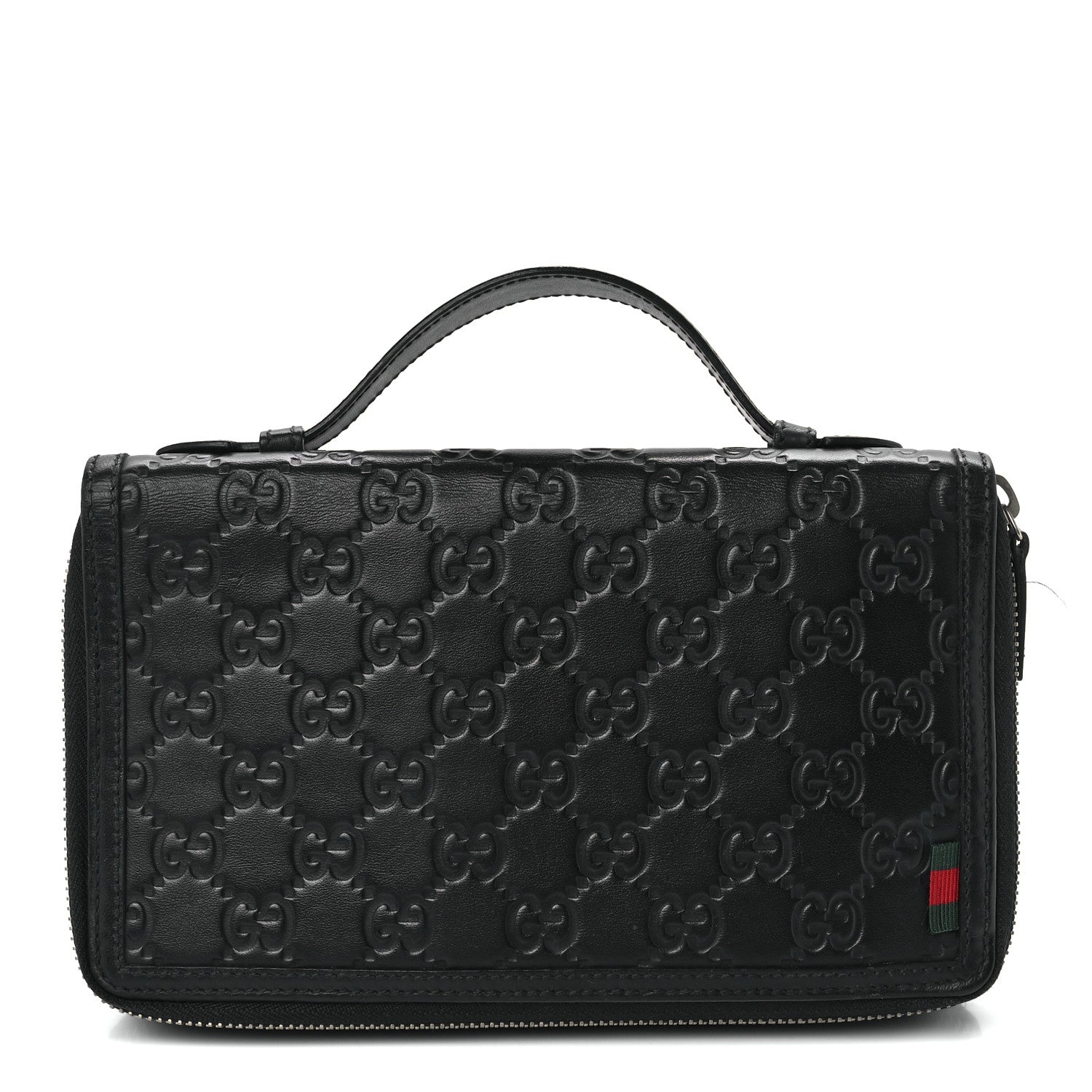 Gucci Guccissima Signature Travel Document Case Black 1 of 12
