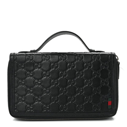 Gucci Guccissima Signature Travel Document Case Black 1 of 12