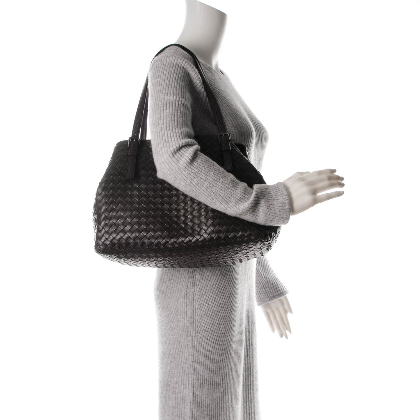 BOTTEGA VENETA Nappa Intrecciato Medium Seamless Tote Ebano