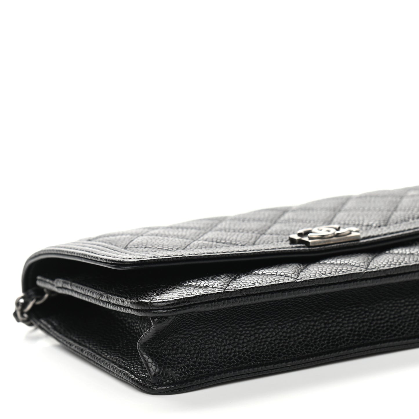 Caviar Quilted Boy Wallet On Chain WOC Black