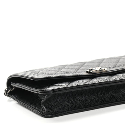 Chanel Caviar Quilted Boy Wallet On Chain WOC Black 9 of 11