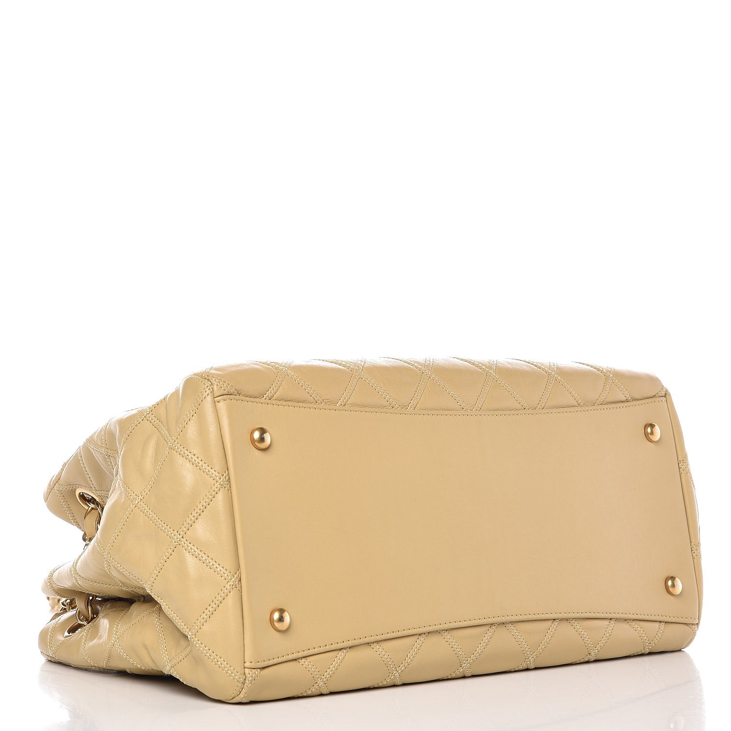 Chanel Calfskin Stitched Thin City Accordion Tote Beige 4 of 7