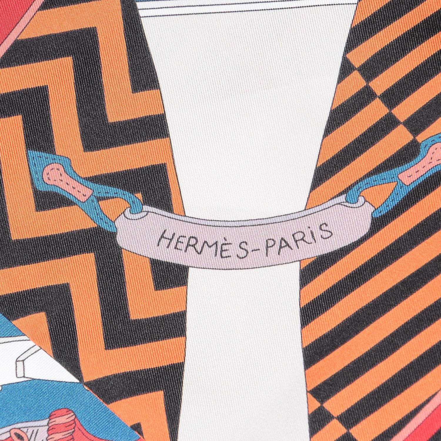 Hermes Silk Bouquets Selliers Maxi Twilly Rouge Bleu Black 4 of 7