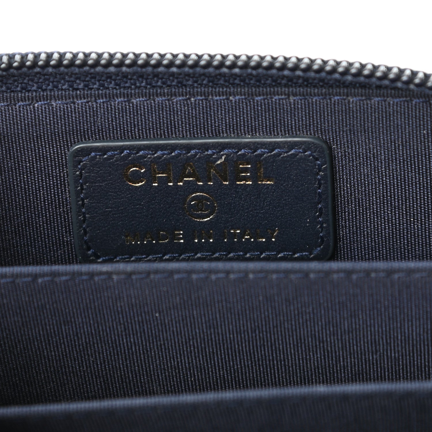 Chanel Caviar Quilted Boy Zip Around Coin Purse Wallet Dark Blue 6 of 7