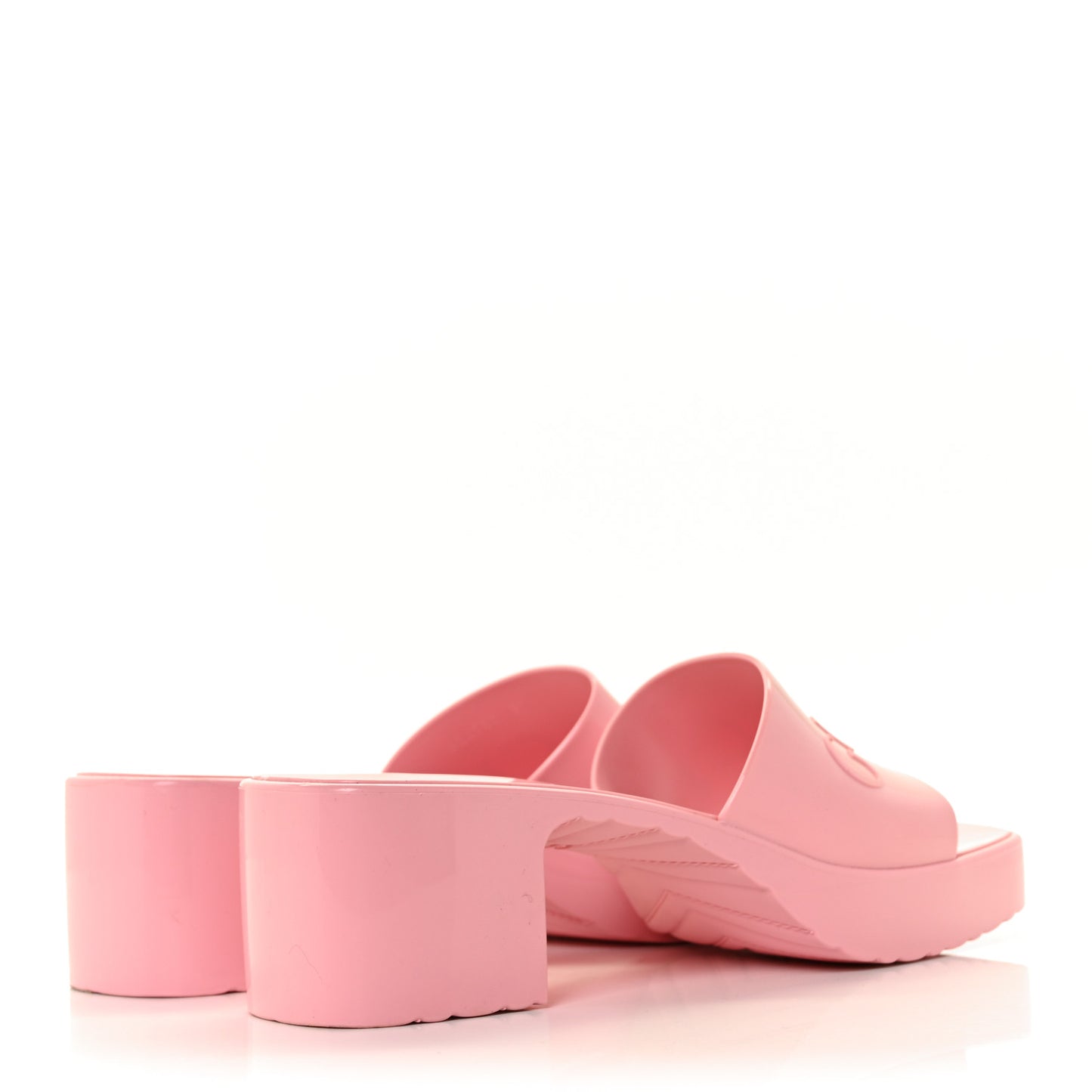 Rubber Gucci Logo Womens Platform 20/60mm Slide Sandals 37 Wild Rose