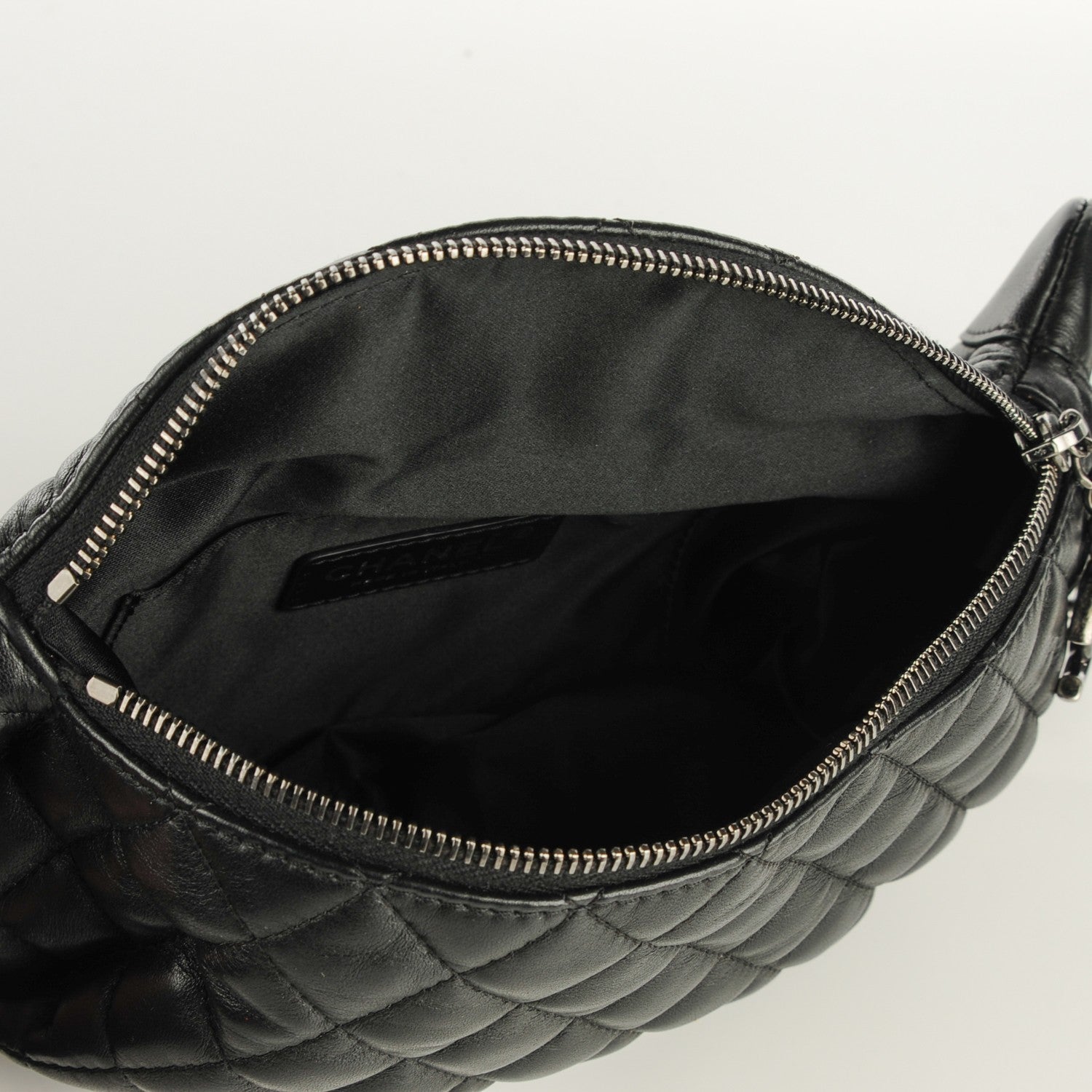 Chanel Lambskin Quilted Banane Waist Bag Fanny Pack Black 7 of 8