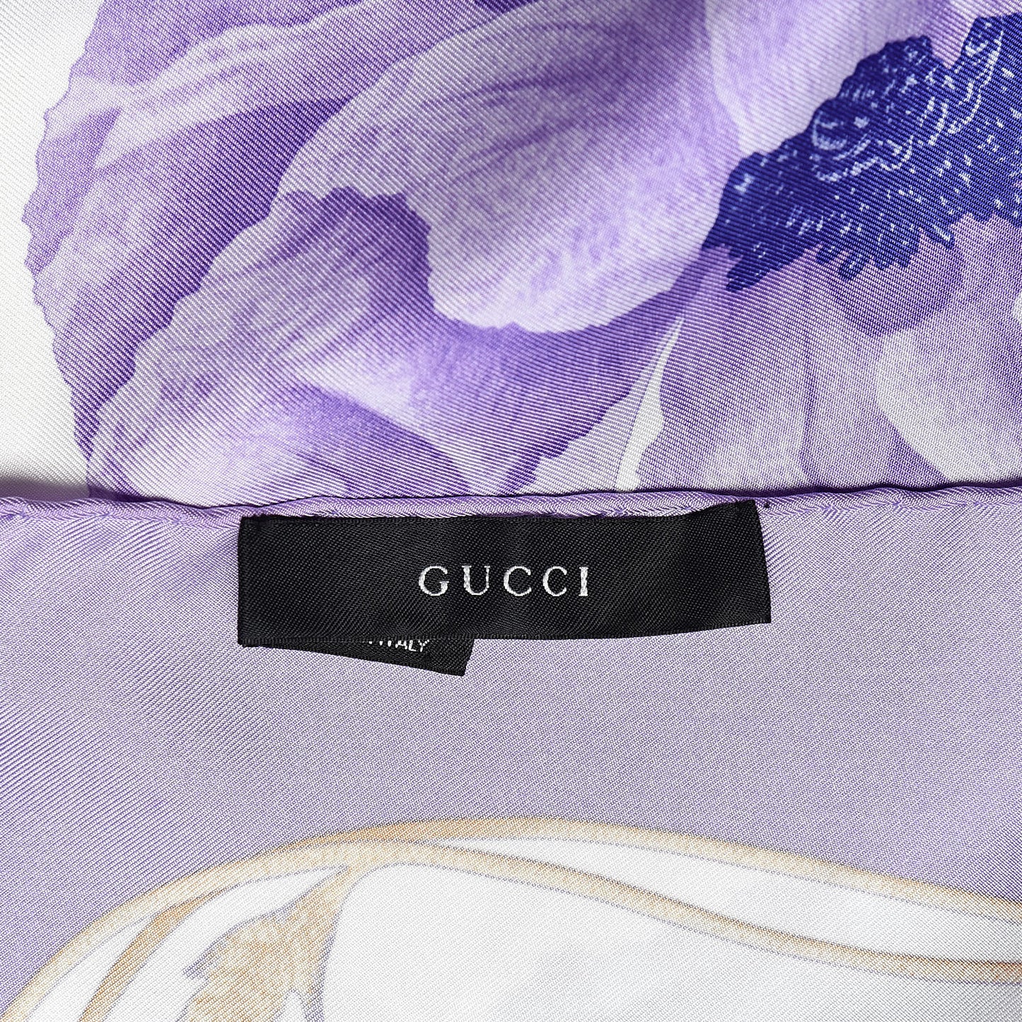 Silk Floral Square Scarf Purple
