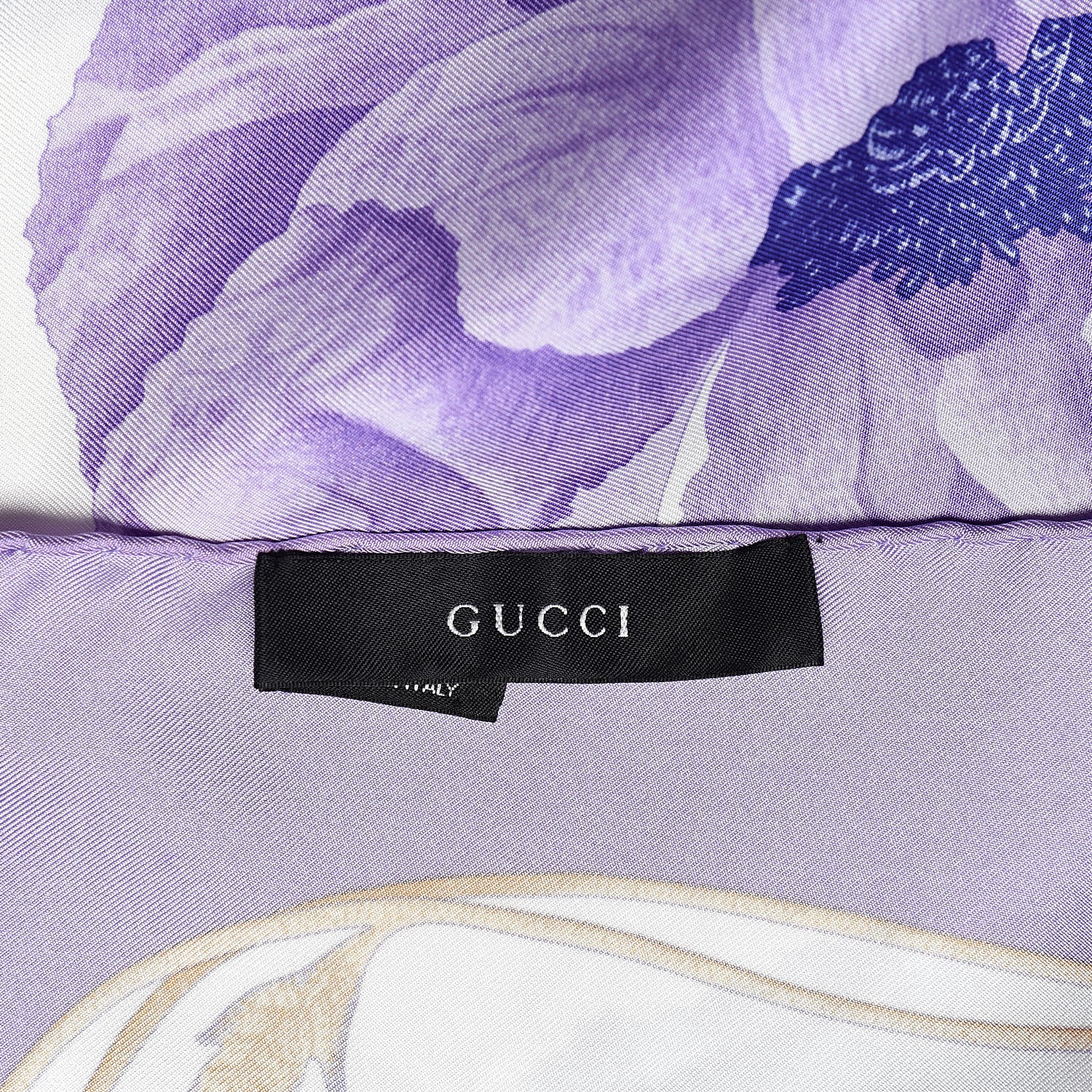 Gucci Silk Floral Square Scarf Purple 3 of 5