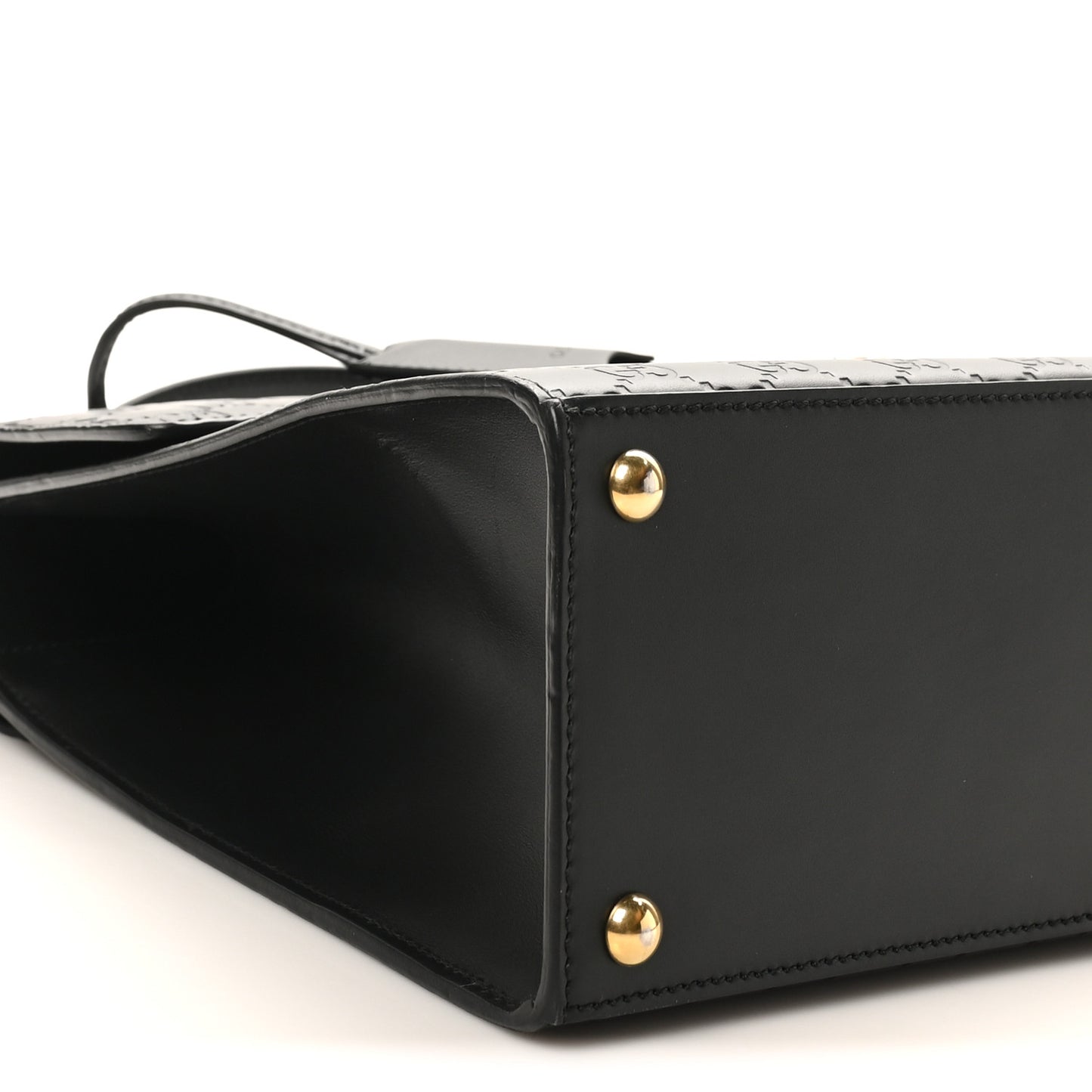 Guccissima Signature Medium Padlock Top Handle Bag Black