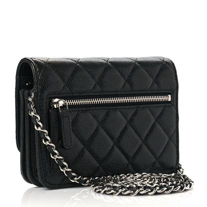 Chanel Caviar Quilted Mini Wallet On Chain WOC Black 3 of 9