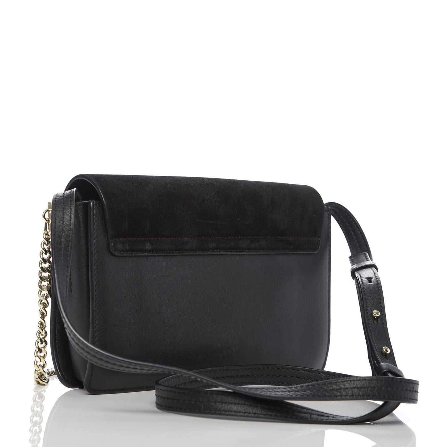 Suede Calfskin Small Faye Shoulder Bag Black