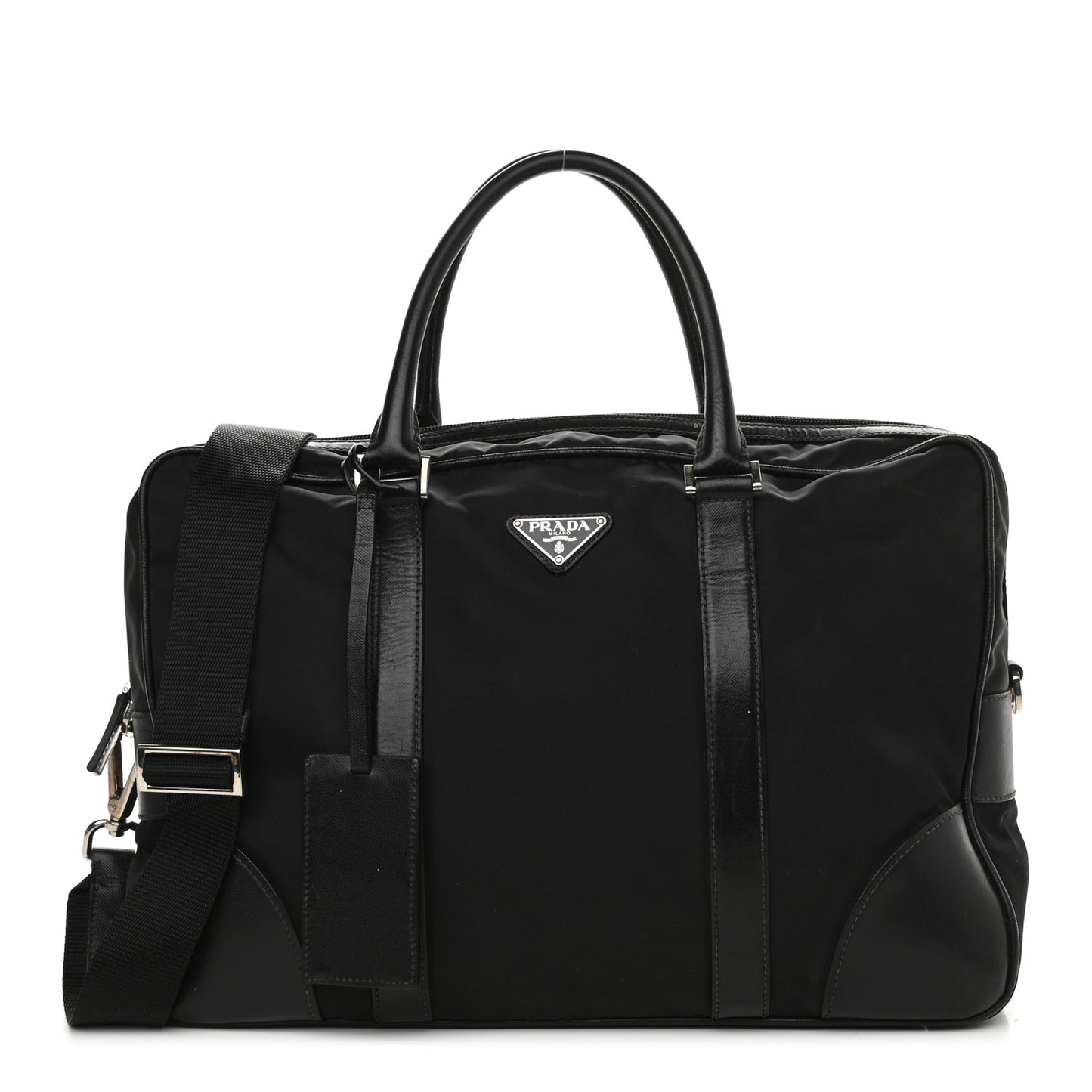 Tessuto Nylon Saffiano Briefcase Nero Black