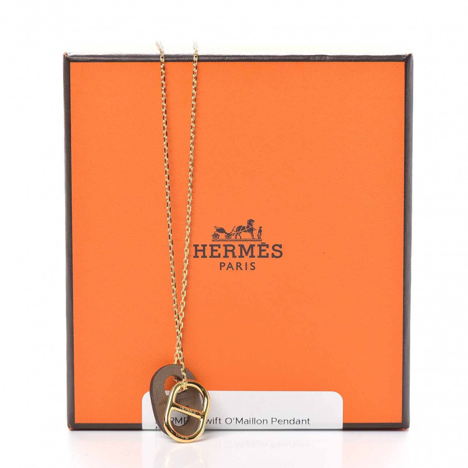Hermes Swift O'Maillon Pendant Necklace Etoupe 6 of 6