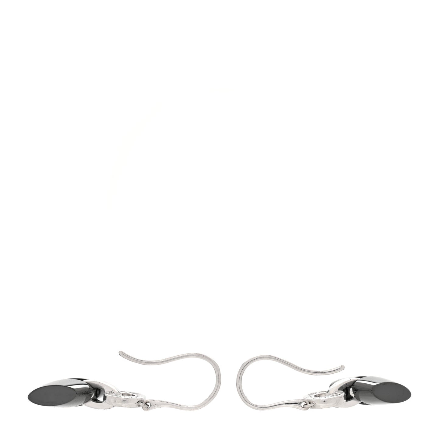 18K White Gold Diamond Ceramic Ultra Drop Earrings Black