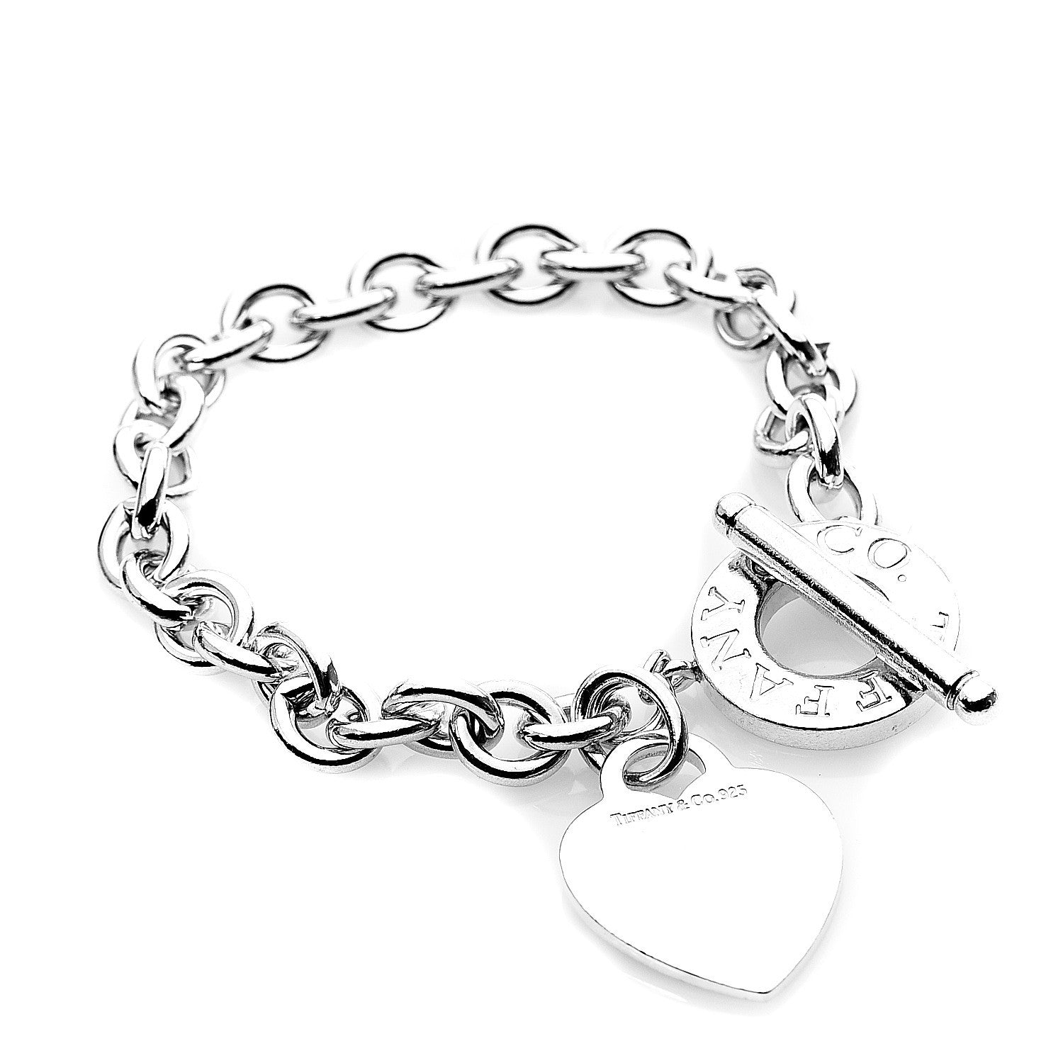 Tiffany Sterling Silver Heart Tag Toggle Bracelet 1 of 3