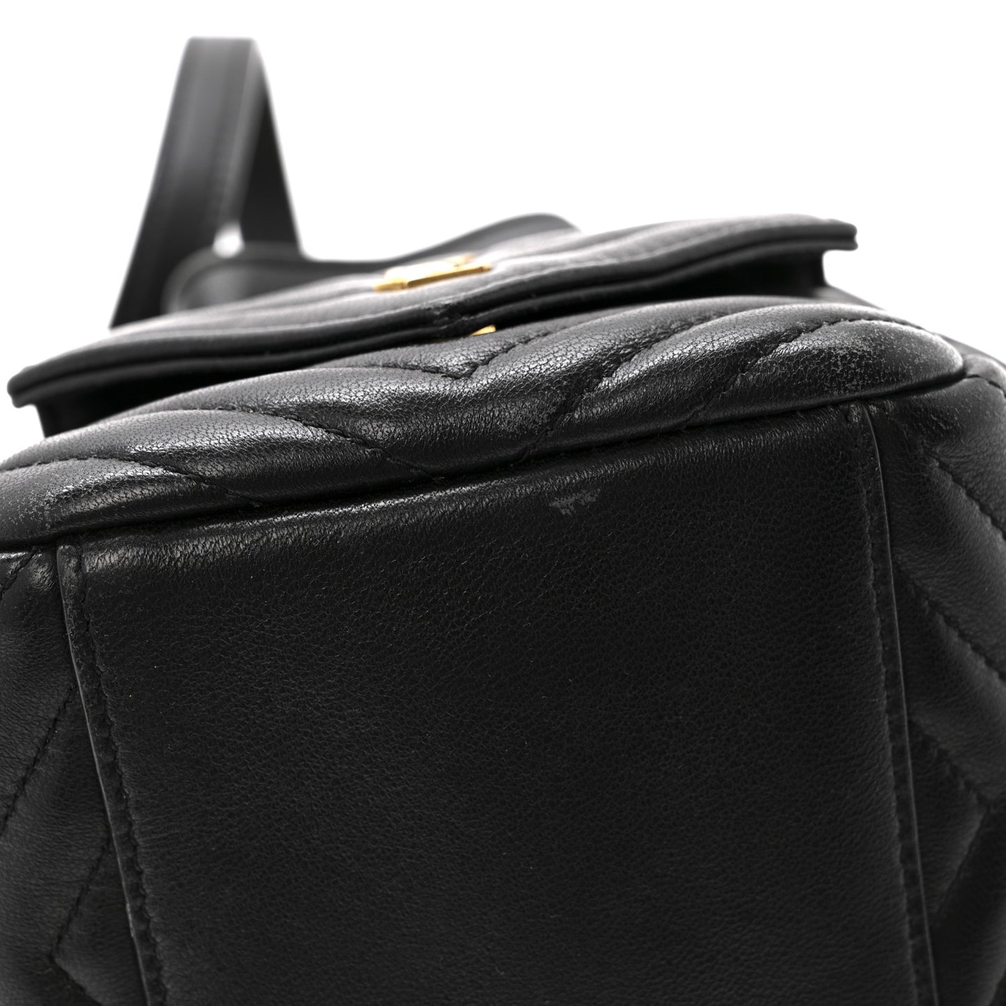 Lambskin Matelasse Monogram Joe Nano Bucket Bag Black