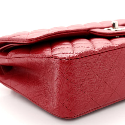 Chanel Caviar Quilted Medium Double Flap Dark Red 9 of 10