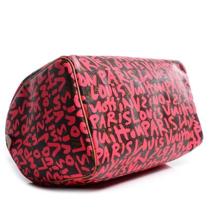 Louis Vuitton Monogram Graffiti Speedy 30 Fuchsia 4 of 8