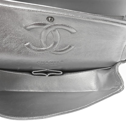 Chanel Metallic Lambskin Quilted Medium Double Flap Silver 5 of 12
