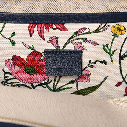 Gucci Canvas Large Flora Tote Navy Multicolor 5 of 10