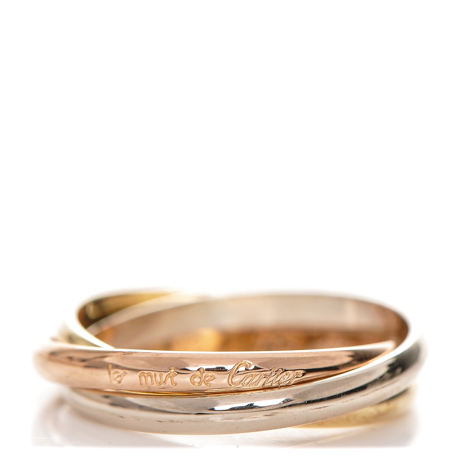 Cartier 18K Pink Yellow White Gold Extra Small Trinity Ring 48 4.5 1 of 5