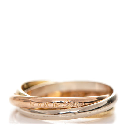 Cartier 18K Pink Yellow White Gold Extra Small Trinity Ring 48 4.5 1 of 5