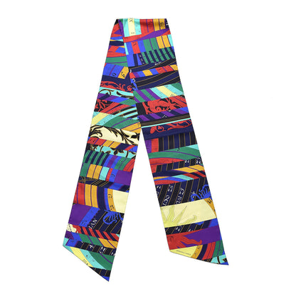 Hermes Silk Astrologie Nouvelle Maxi Twilly Violet Vert Jaune 3 of 6