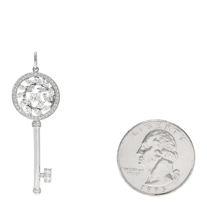 Tiffany Platinum Diamond Victoria Vine Key Pendant 2 of 5