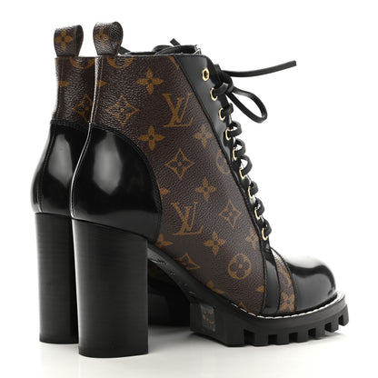 Louis Vuitton Patent Calfskin Monogram Star Trail Ankle Boots 39 Black 4 of 6