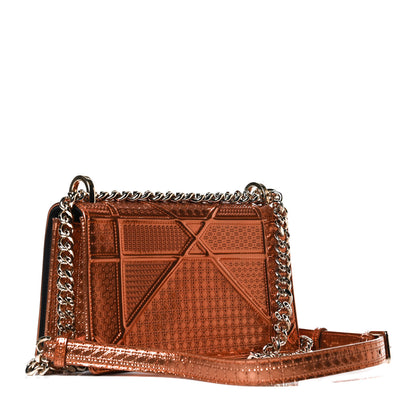 Christian Dior Metallic Patent Micro-Cannage Medium Diorama Flap Bag Orange 2 of 12