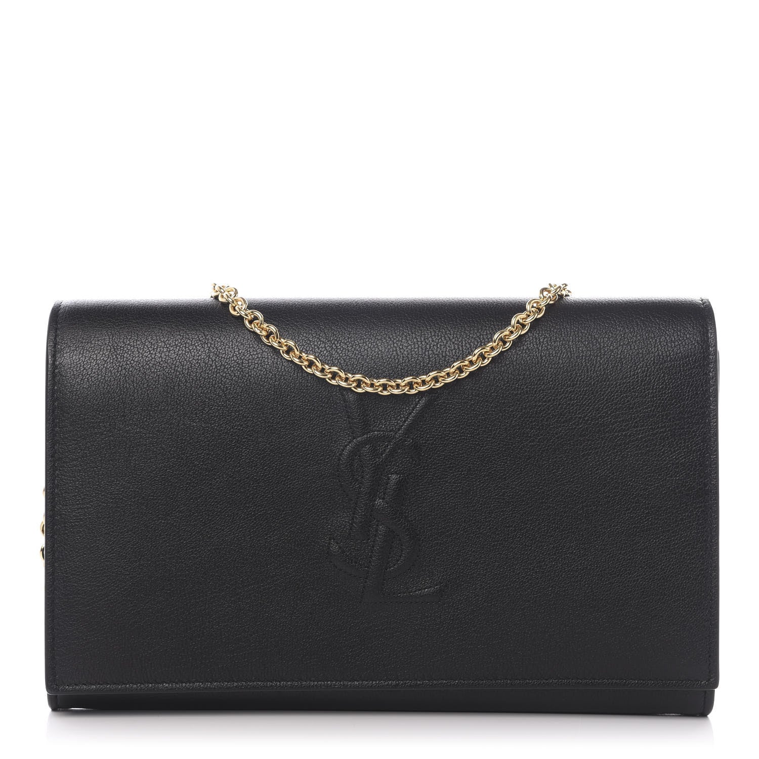 Saint Laurent Calfskin Monogram Belle de Jour Chain Clutch Black 1 of 8