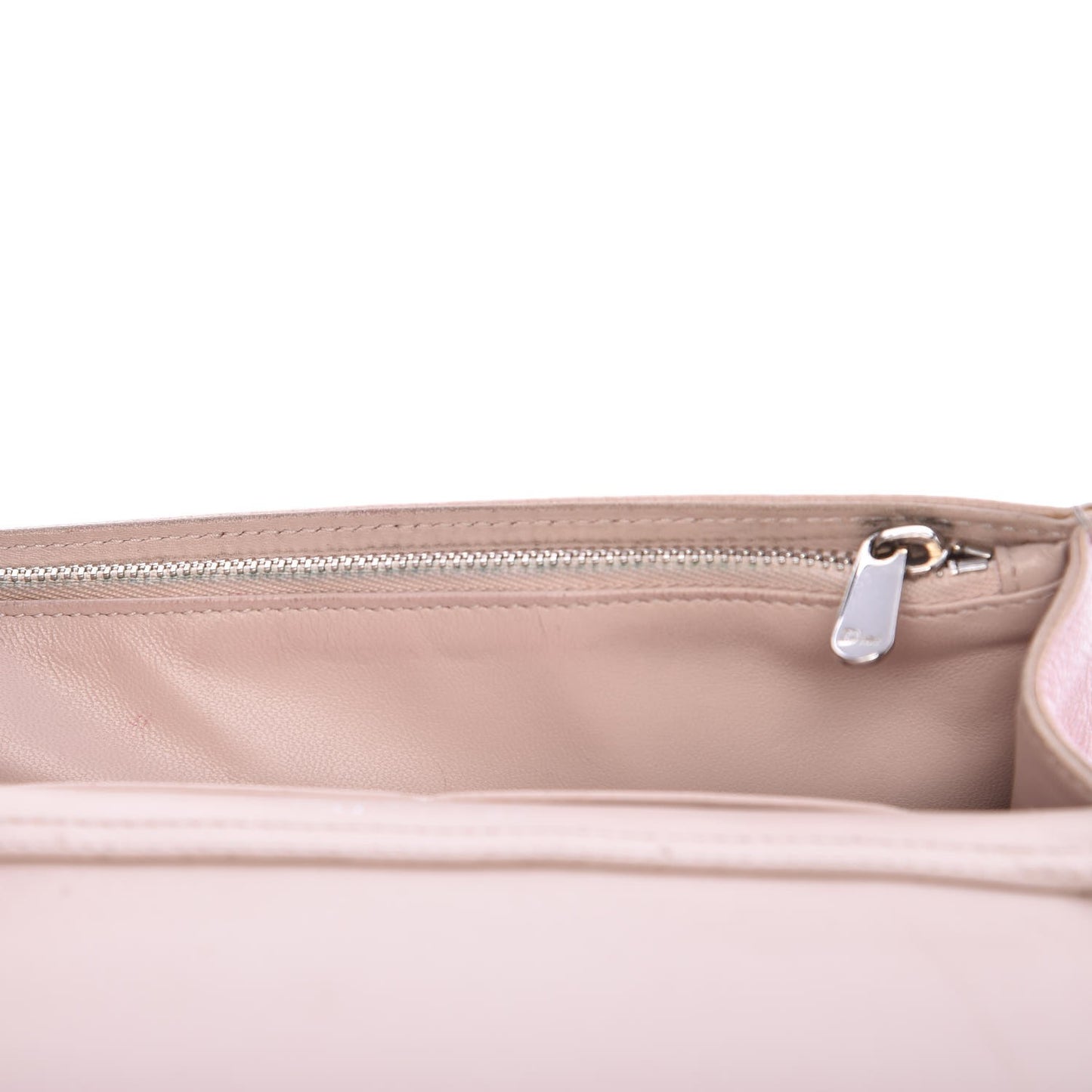 Grained Calfskin Diorama Wallet on Chain Pouch Rose Poudre