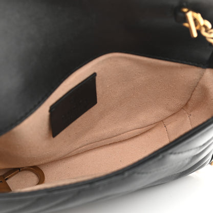 Gucci Calfskin Matelasse Super Mini GG Marmont Shoulder Bag Black 5 of 9