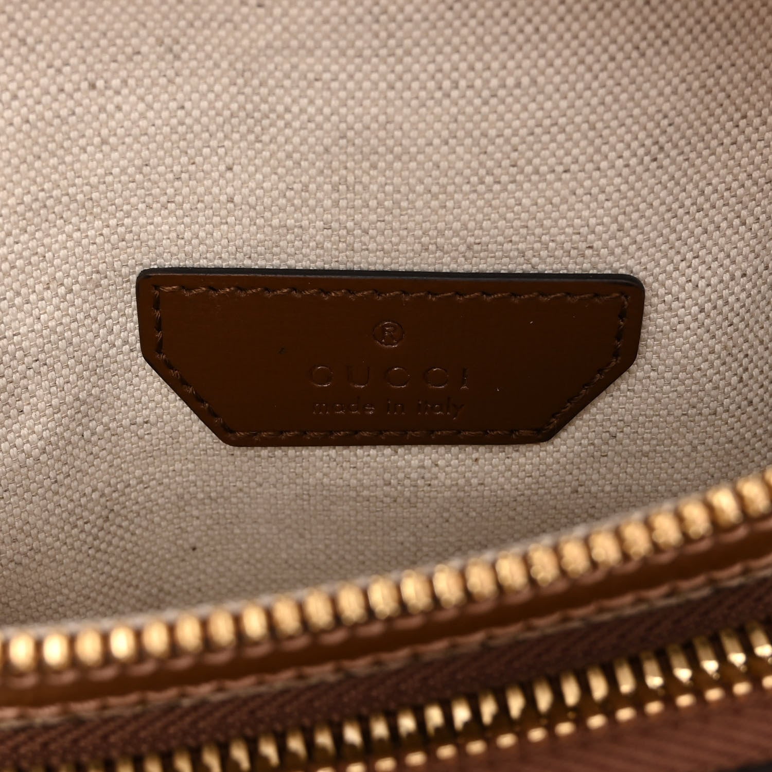 Gucci GG Supreme Monogram Textured Calfskin Retro Interlocking G Belt Bag Beige Ebony Brown Sugar 6 of 10