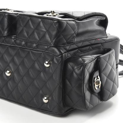 Chanel Calfskin Quilted Large Cambon Multipocket Reporter Black White 7 of 11
