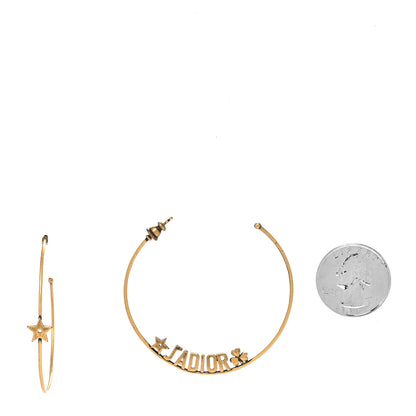 Christian Dior Metal J'Adior Hoop Earrings Aged Gold 2 of 4