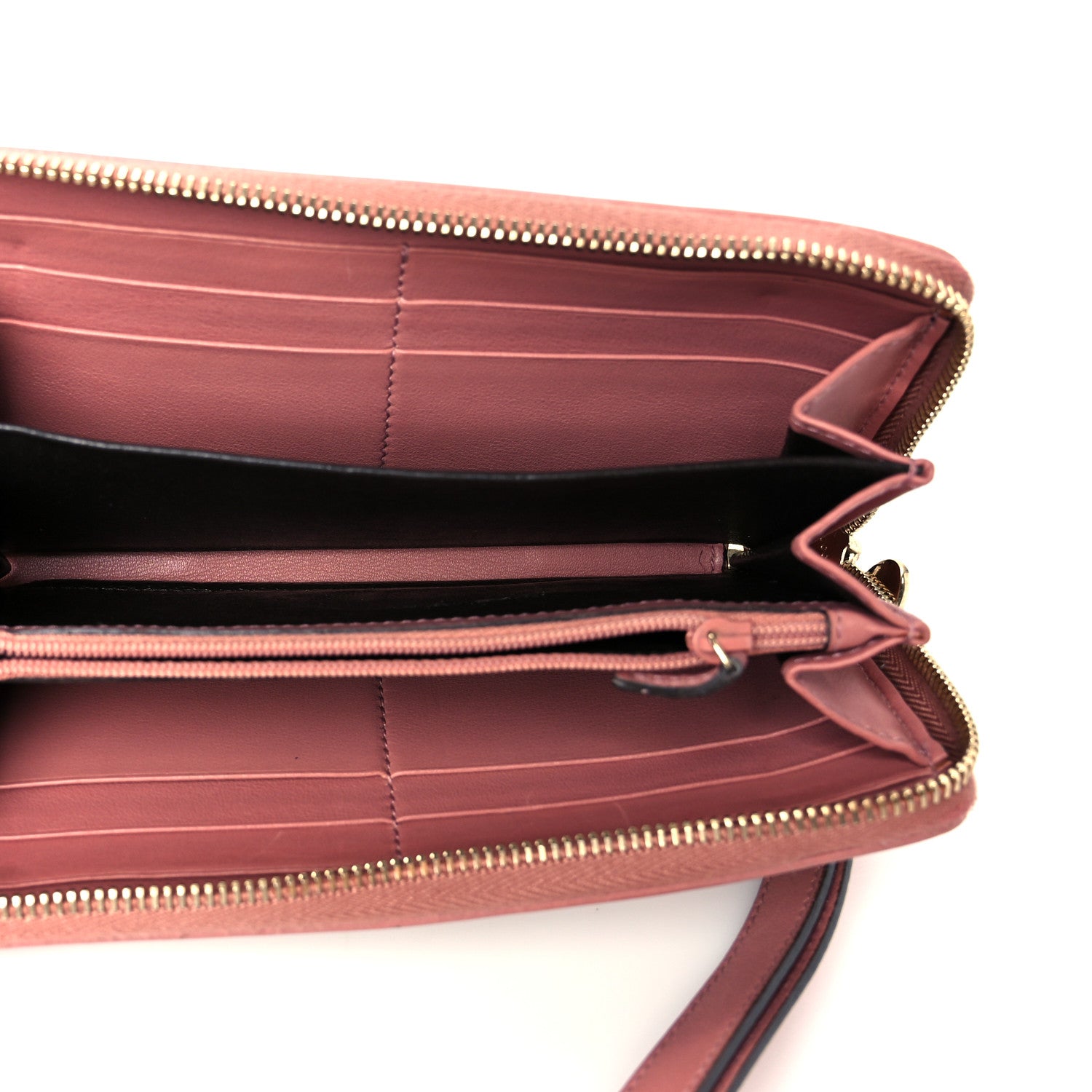 Gucci Monogram Heart Zip Around Wallet Wristlet Beige Pink 5 of 8