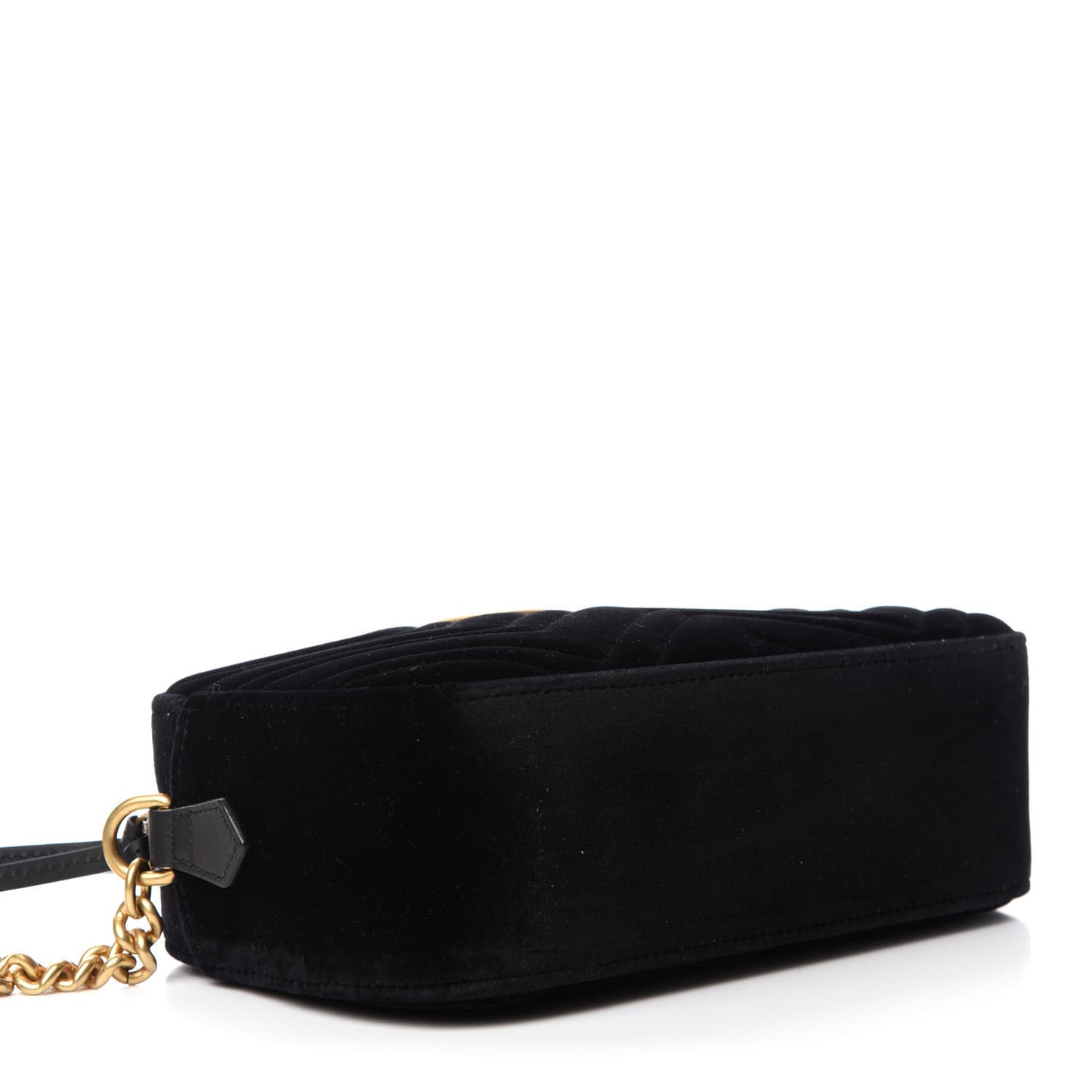 Velvet Matelasse Small GG Marmont Chain Shoulder Bag Black