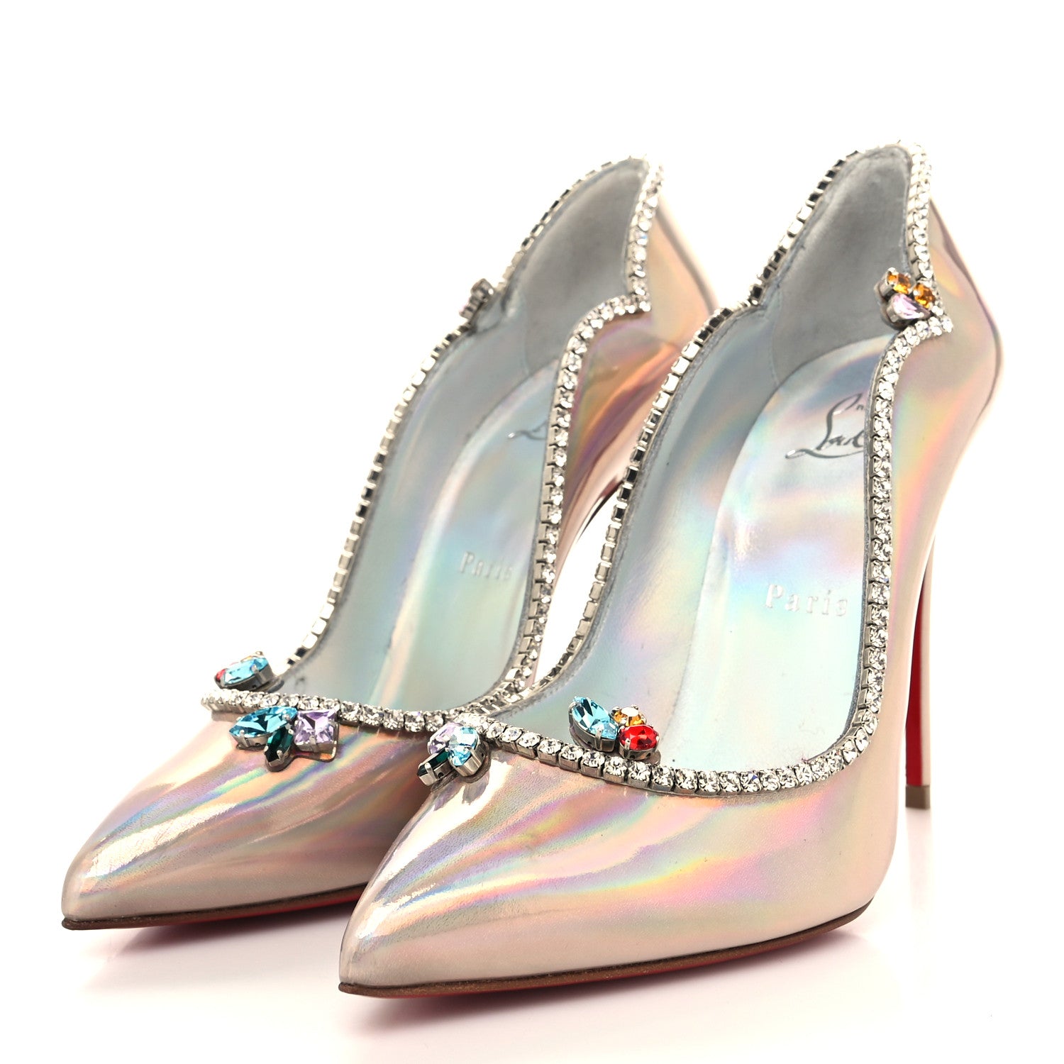 Christian Louboutin Patent Psychic Chick Queen 100 Pumps 37 White 3 of 8