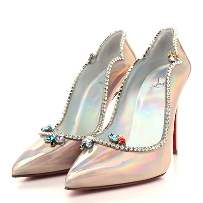 Christian Louboutin Patent Psychic Chick Queen 100 Pumps 37 White 3 of 8