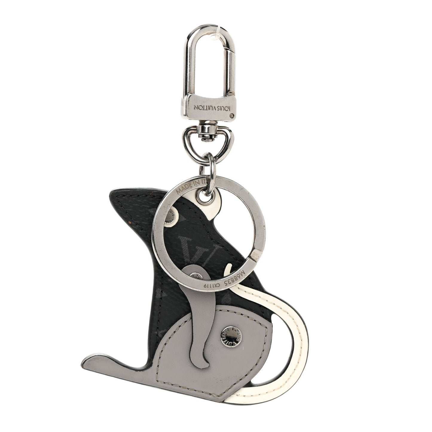 Calfskin Monogram Eclipse Rat Bag Charm Key Holder