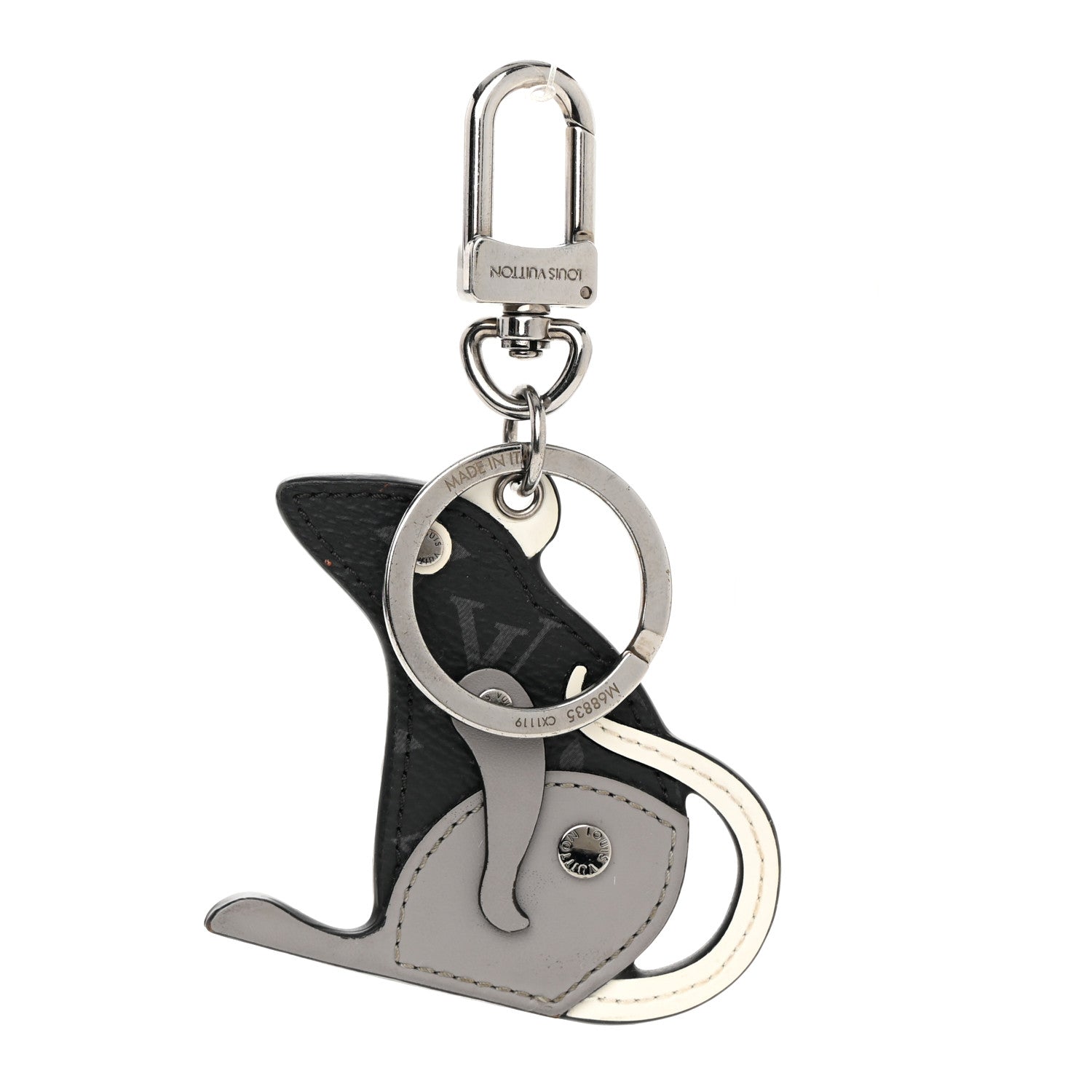 Louis Vuitton Calfskin Monogram Eclipse Rat Bag Charm Key Holder 1 of 6