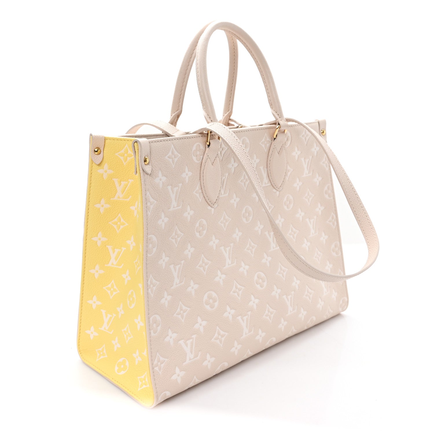 Louis Vuitton Empreinte Monogram Spring In The City Onthego MM Beige Pink Yellow 3 of 9