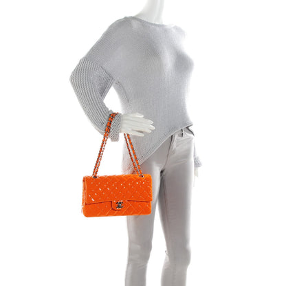 Chanel Patent Quilted Medium Double Flap Orange 2 of 8