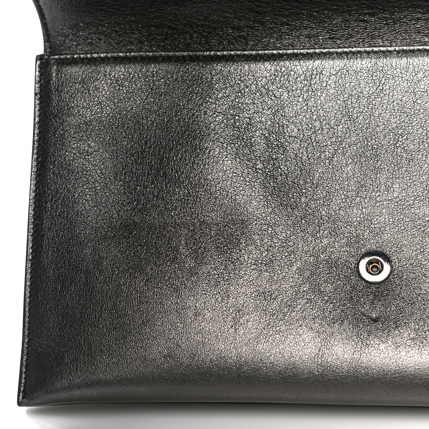 Calfskin Laser Cut Ruffled Isabella Clutch Gray
