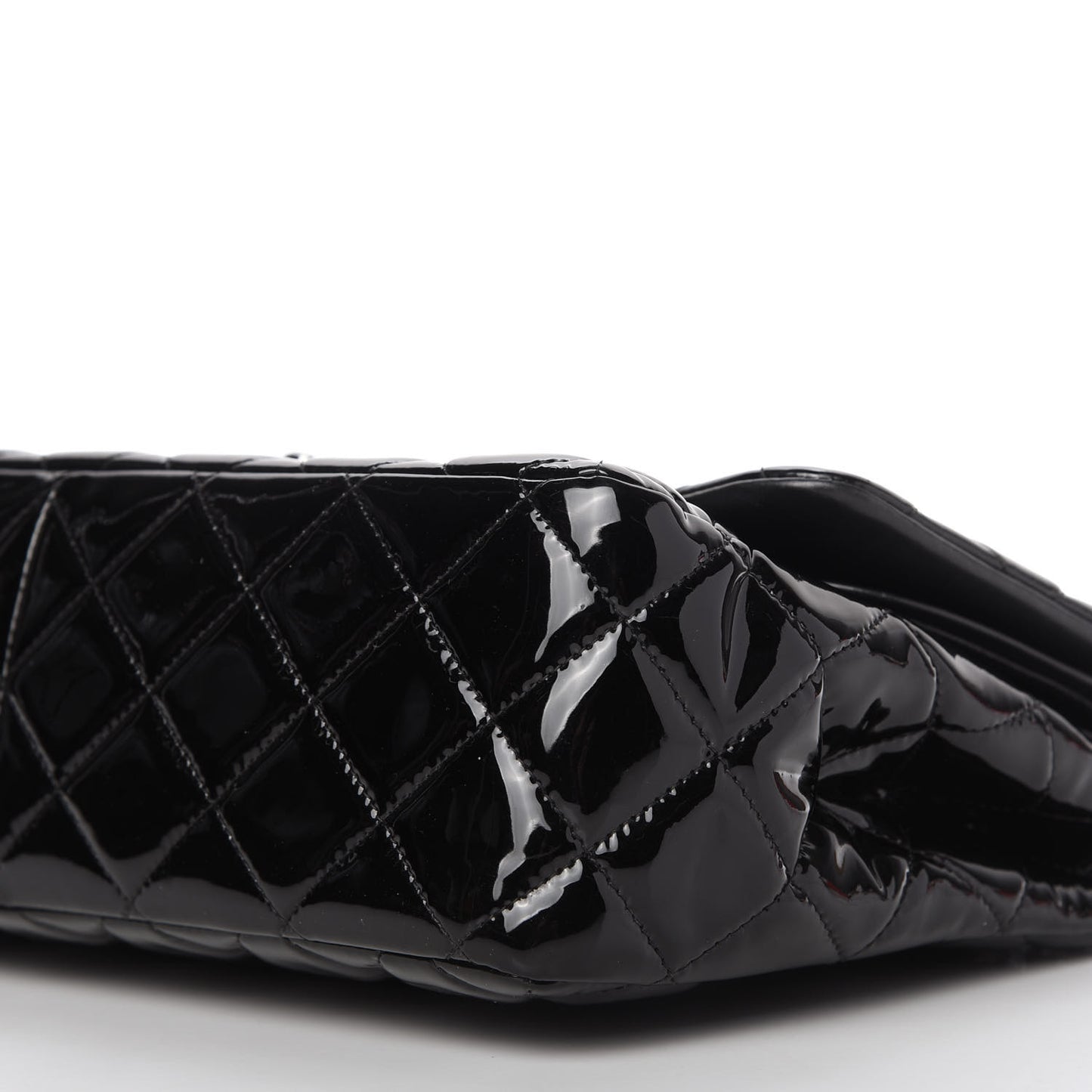 Patent Quilted Jumbo Double Flap Black