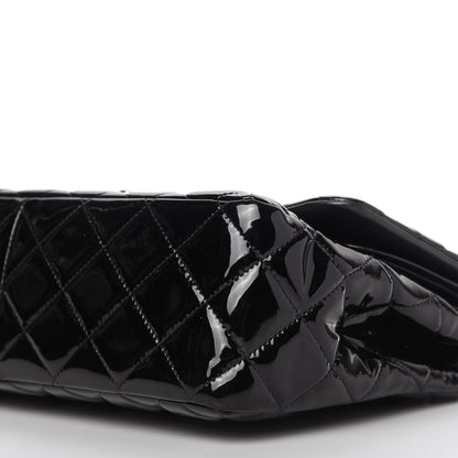 Chanel Patent Quilted Jumbo Double Flap Black 7 of 10