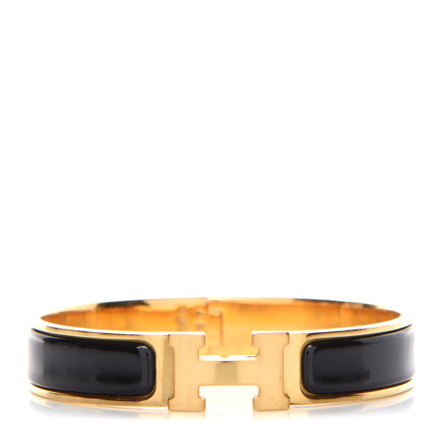 Hermes Enamel Narrow Clic Clac H Bracelet GM Black 1 of 6